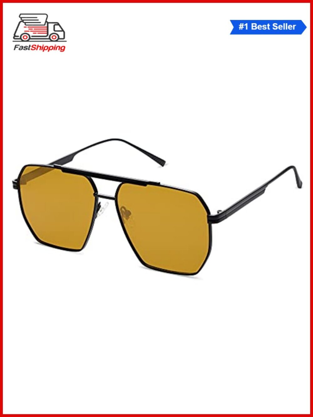 ✨ Oversized Square Polarized Sunglasses Retro Metal Frame UV400 Unisex